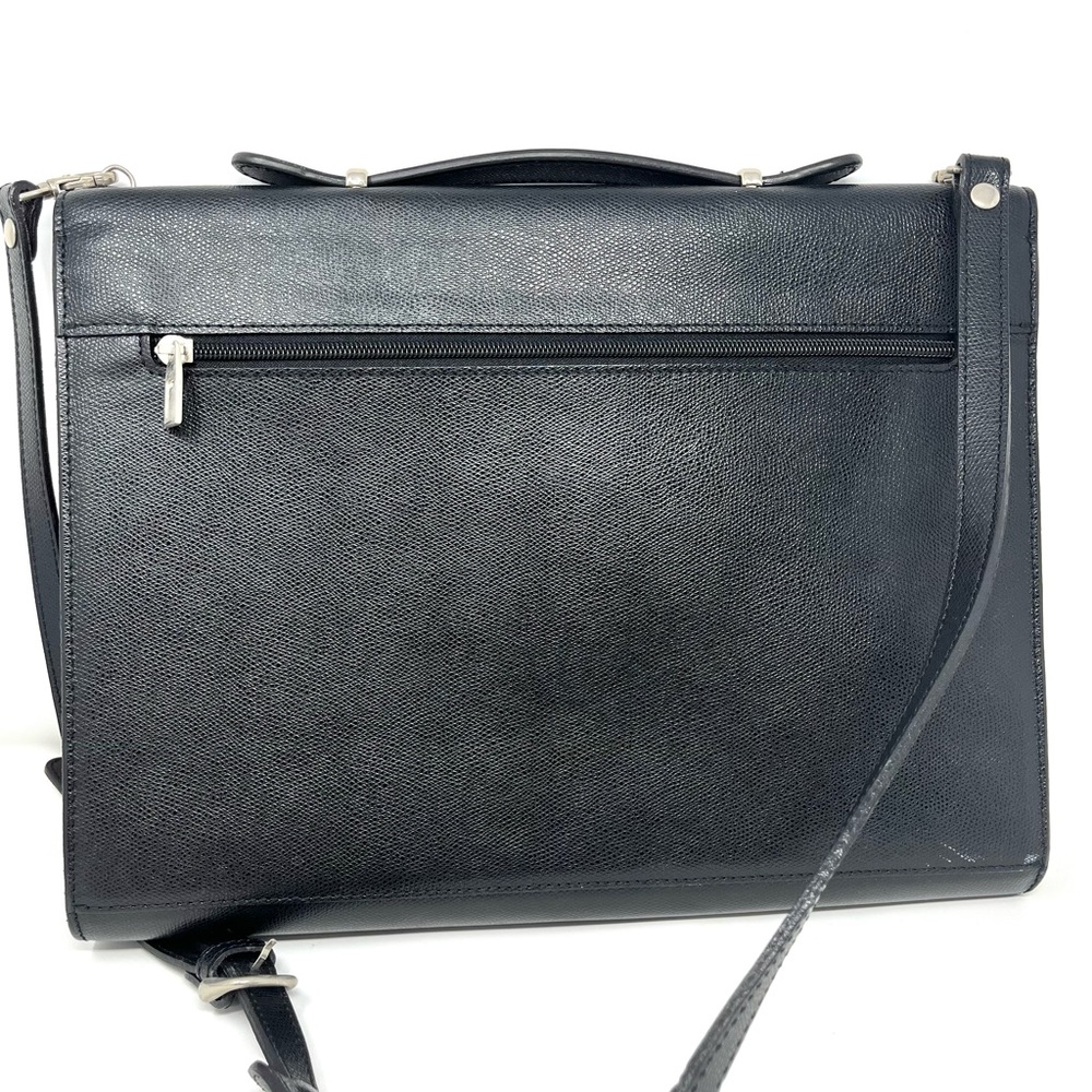 LANCEL Black Textured Leather Envelope Briefcase Excellent pre owned condition
